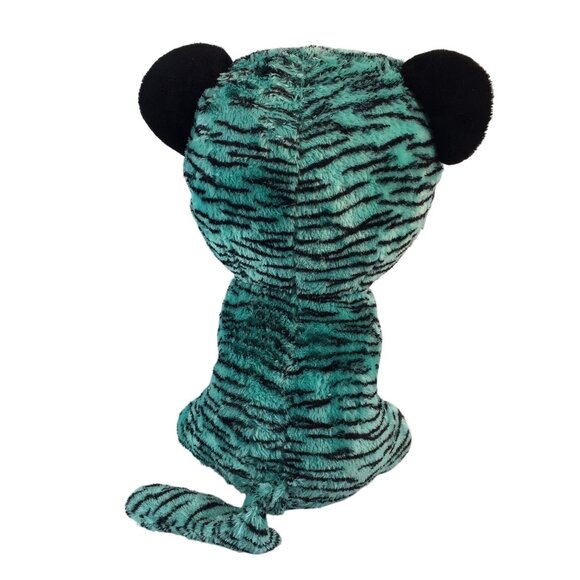 Ty Beanie Boos Tess Teal Tiger Plush Jumbo 17" Justice Exclusive Stuffed Toy - Picture 3 of 8